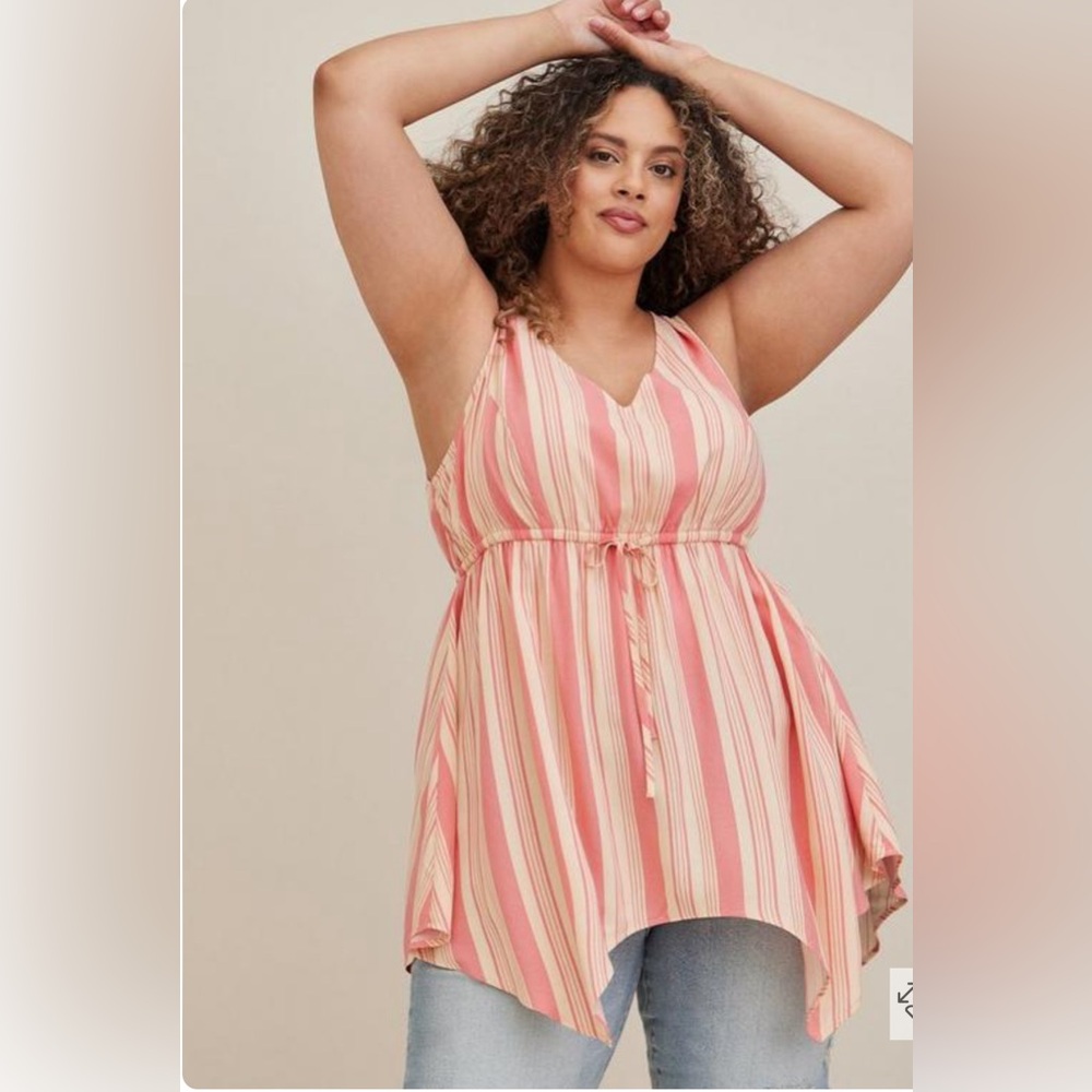 Torrid Babydoll Challis Hanky Hem Top